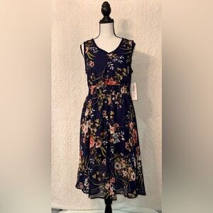 Floral Dress in Navy